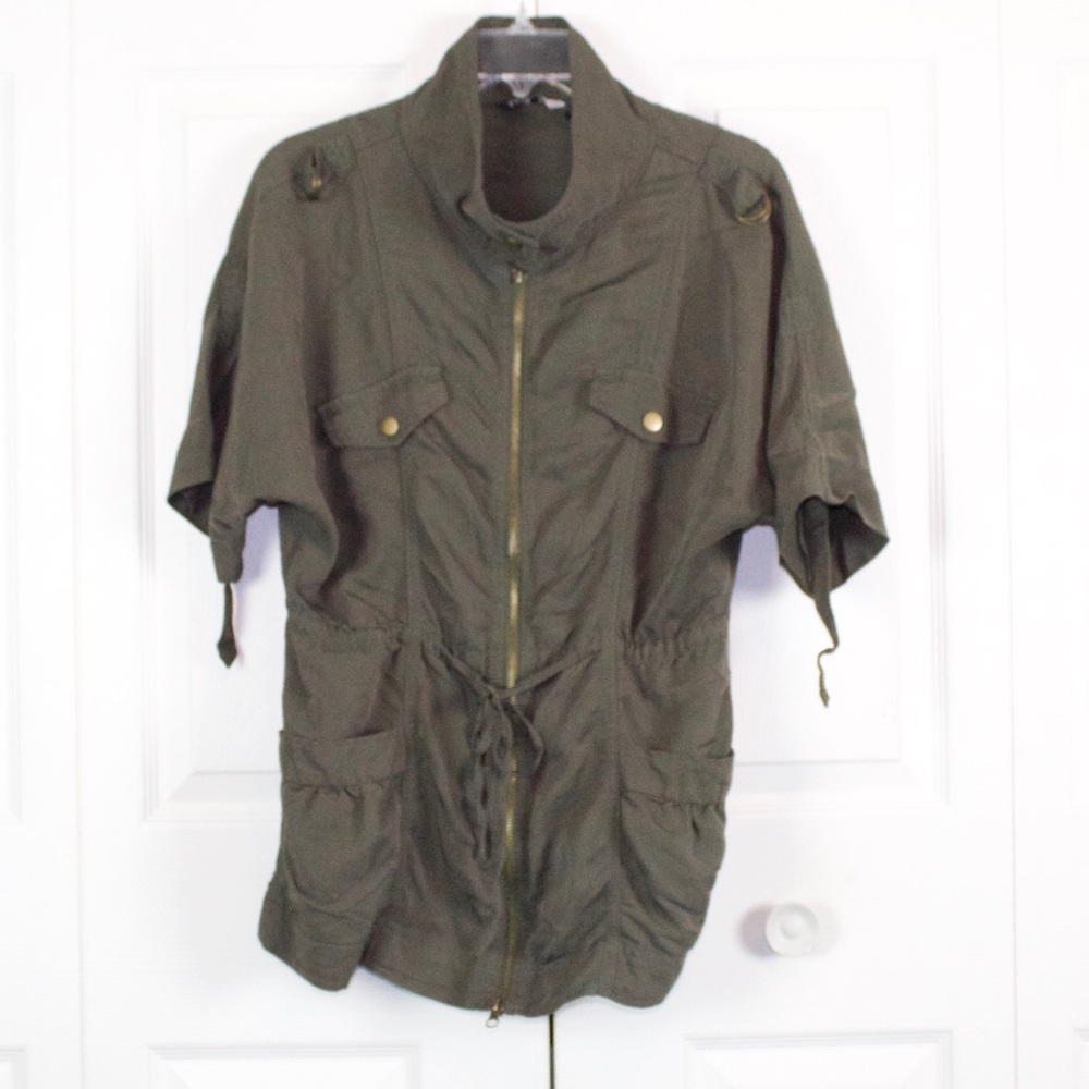 Per Se Zip Up Green Shirt Size M - Picture 1 of 7